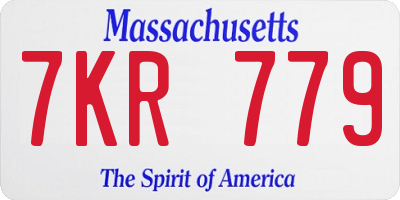 MA license plate 7KR779
