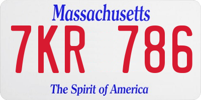 MA license plate 7KR786