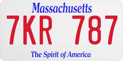 MA license plate 7KR787