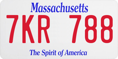 MA license plate 7KR788