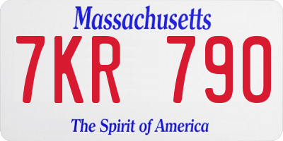 MA license plate 7KR790