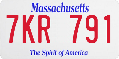 MA license plate 7KR791