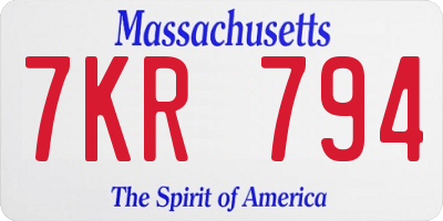 MA license plate 7KR794