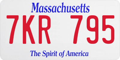 MA license plate 7KR795