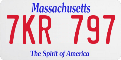 MA license plate 7KR797