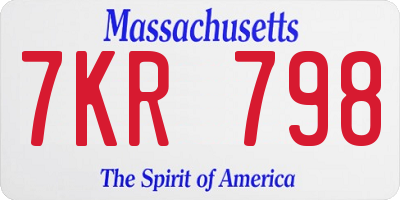 MA license plate 7KR798