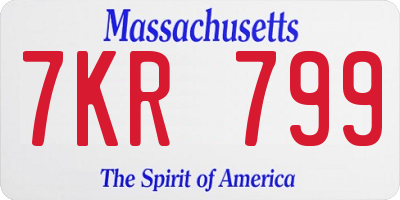 MA license plate 7KR799