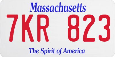 MA license plate 7KR823