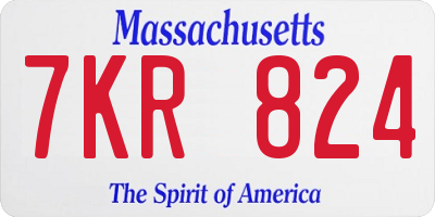 MA license plate 7KR824