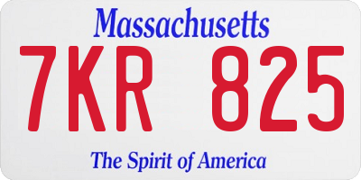 MA license plate 7KR825