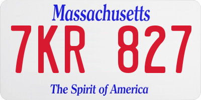 MA license plate 7KR827