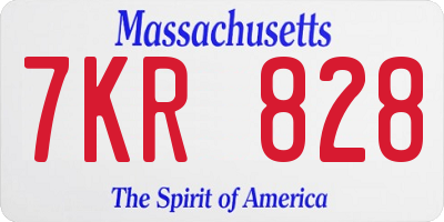 MA license plate 7KR828