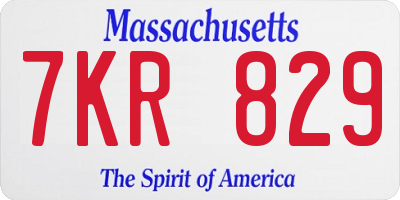 MA license plate 7KR829