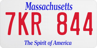 MA license plate 7KR844