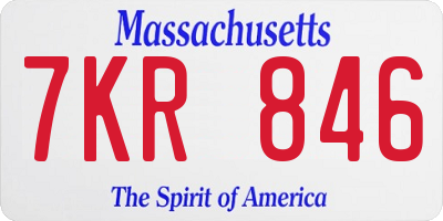 MA license plate 7KR846
