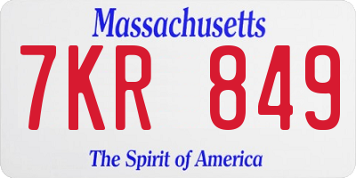MA license plate 7KR849
