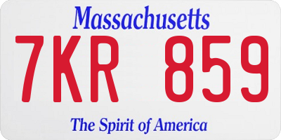 MA license plate 7KR859