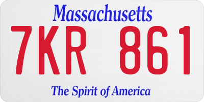 MA license plate 7KR861