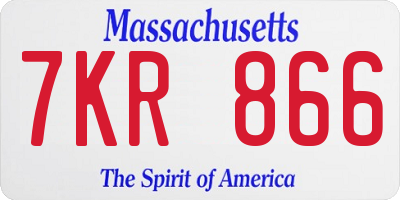 MA license plate 7KR866