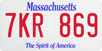 MA license plate 7KR869