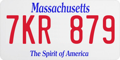 MA license plate 7KR879