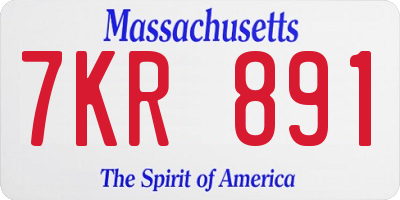 MA license plate 7KR891