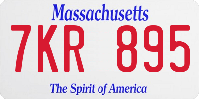 MA license plate 7KR895