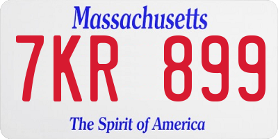 MA license plate 7KR899