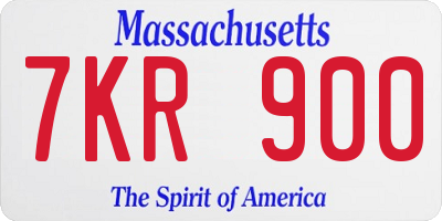 MA license plate 7KR900
