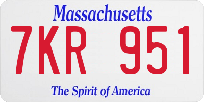 MA license plate 7KR951