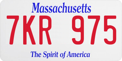MA license plate 7KR975
