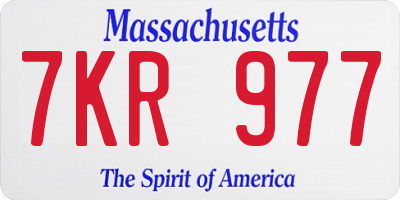 MA license plate 7KR977