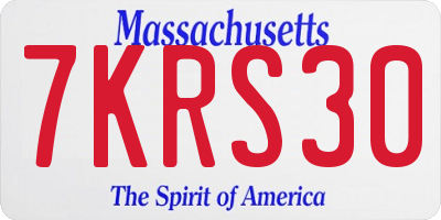 MA license plate 7KRS30