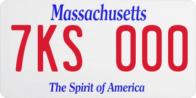 MA license plate 7KS000