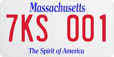 MA license plate 7KS001