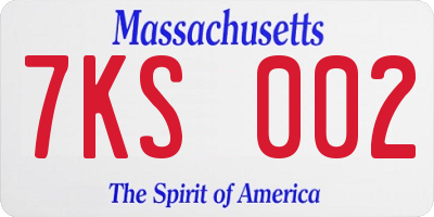 MA license plate 7KS002