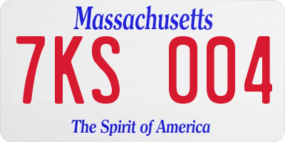 MA license plate 7KS004