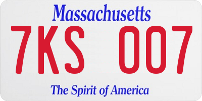 MA license plate 7KS007