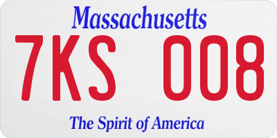 MA license plate 7KS008