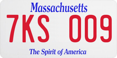MA license plate 7KS009