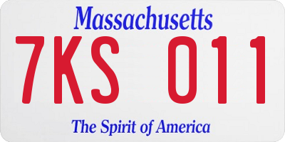 MA license plate 7KS011
