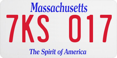 MA license plate 7KS017