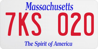 MA license plate 7KS020