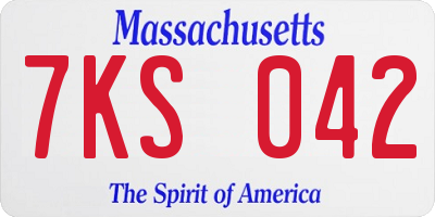 MA license plate 7KS042