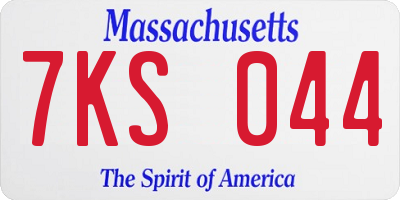 MA license plate 7KS044
