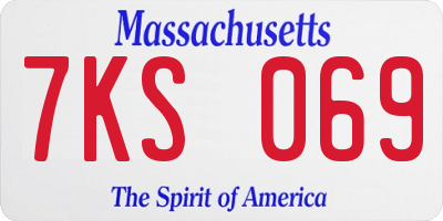 MA license plate 7KS069