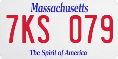 MA license plate 7KS079