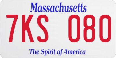 MA license plate 7KS080