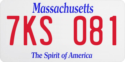 MA license plate 7KS081