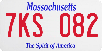 MA license plate 7KS082